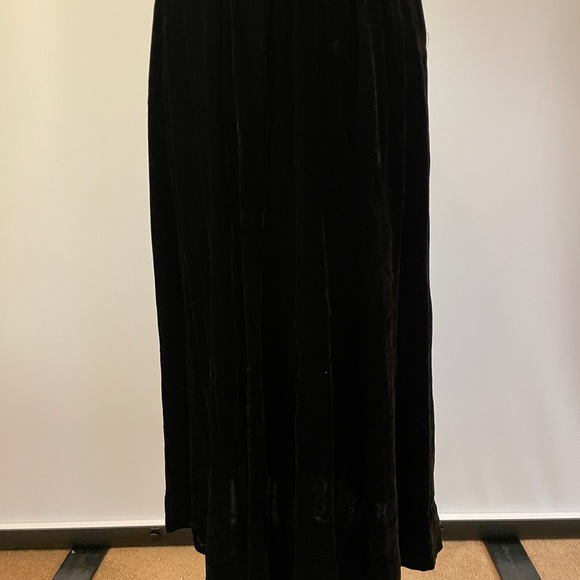 1940s Vintage Black Velvet Dress Hollywood Regency Pin Up Girl Rockabilly Small - Picture 12 of 16